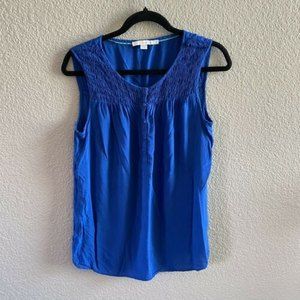 Boden Smocked Tank Top Sleeveless Blouse Viscose size 8